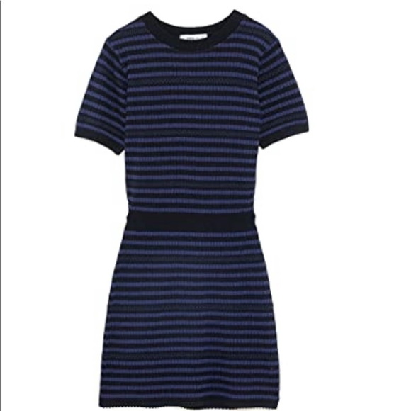 Zara Dresses & Skirts - NWT Zara Knit Stretch Blue Black Knit Stripe Dress Size Small